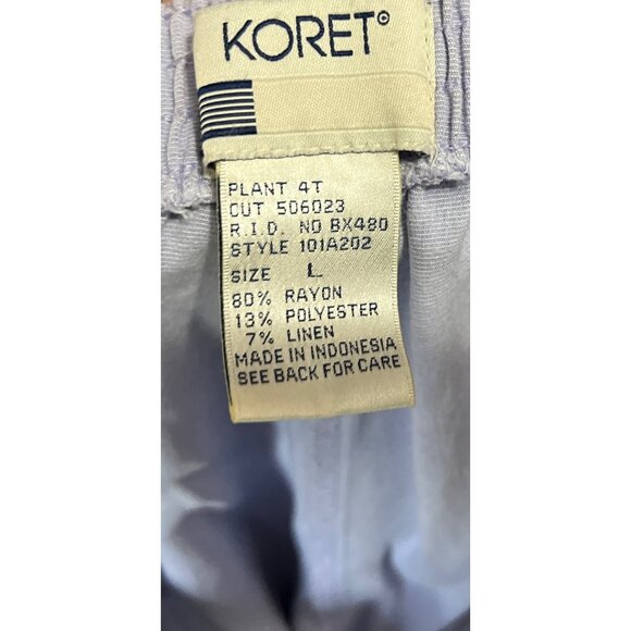 Vintage Koret Linen Blend Floral Pant Suit Sz Large Womens Purple Button Front S - Picture 4 of 16